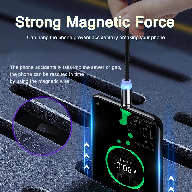 okz 2m magnetic cable micro usb type c charger for android phones fast charging magnet charge cord for iphone 12 11 pro xs max free global shipping