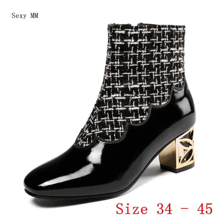 

Spring Autumn High Heels Women Ankle Boots Woman Short Boots High Heel Shoes Plus Size 34 - 40 41 42 43 44 45
