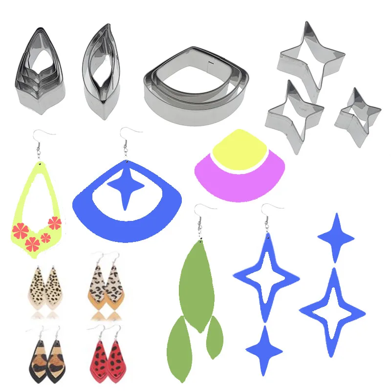 

13pcs polymer clay cutters star fan shape Stainless Steel modeling clay tools Design DIY Ceramic Pottery jewlery pendant cutting