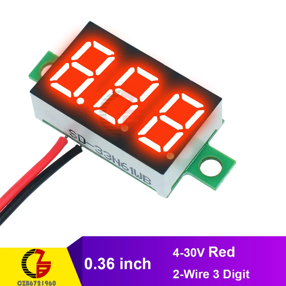 2-Wire 4-30V Red 0,3" дюймовый светодиодный цифровой вольтметр 0-99,9 V 2/3 провода 3 знака автомобиля мотоцикла Напряжение метр 3,3 V 5V 12V 24V 48V Вольт тестер детектор - Цвет: 2-Wire 4-30V Red
