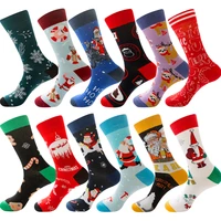4 seasons wearing combed cotton middle tube christmas style over ankle socks for women and men