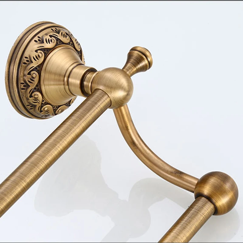 

HOT Antique Aluminum Towel Bar, Bathroom Accessories,2 Tier Towel Rack Wall Mount Bathroom Hardware Towel Holder,24 Inch