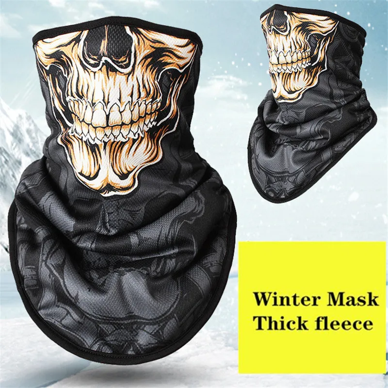 Winter Fleece Ski Scarf . Cycling Snowboard Equipment Bandana Headwear Mask Neck Triangle Thicken Warm Women Men Skull Bibs | Спорт и