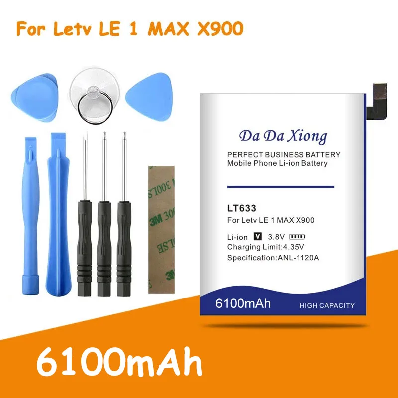 Высокая емкость 6100 мА/ч LT633 Батарея для Letv Le 1 Max X900 one запасная батарея + Бесплатные