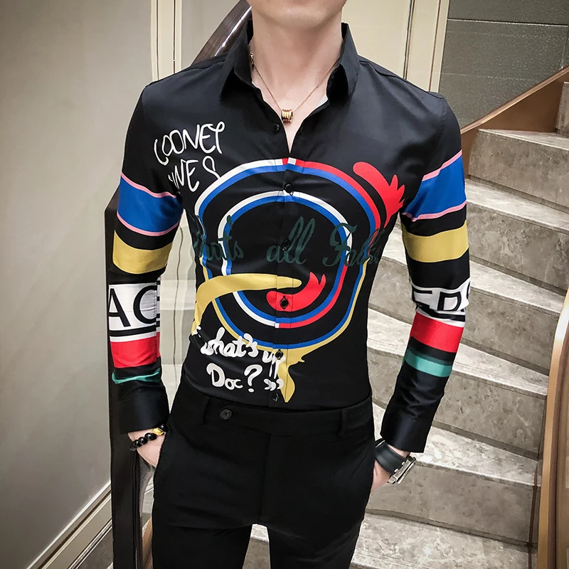 2020 Весенняя приталенная Мужская рубашка с длинным рукавом 3XL уличная Смокинг