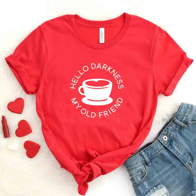Hello Darkmess My Old Friend футболка с буквенным принтом графические футболки Harajuku женские