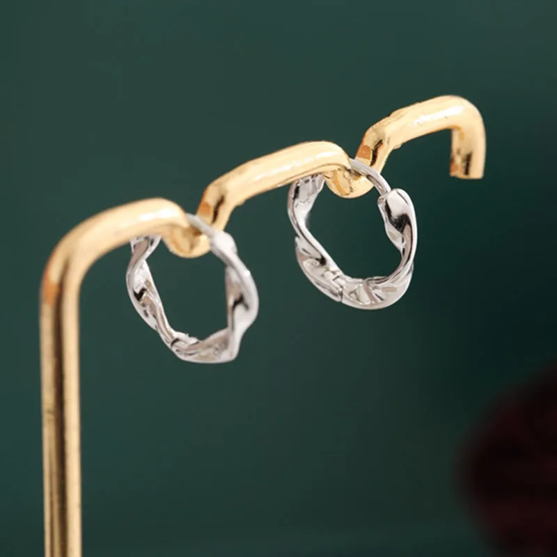 

ROXI Copper Glossy Simple Irregular Hoop Earrings for Women Girls Jewelry Earrings Party Pendientes Huggie Earring Vintage Gift