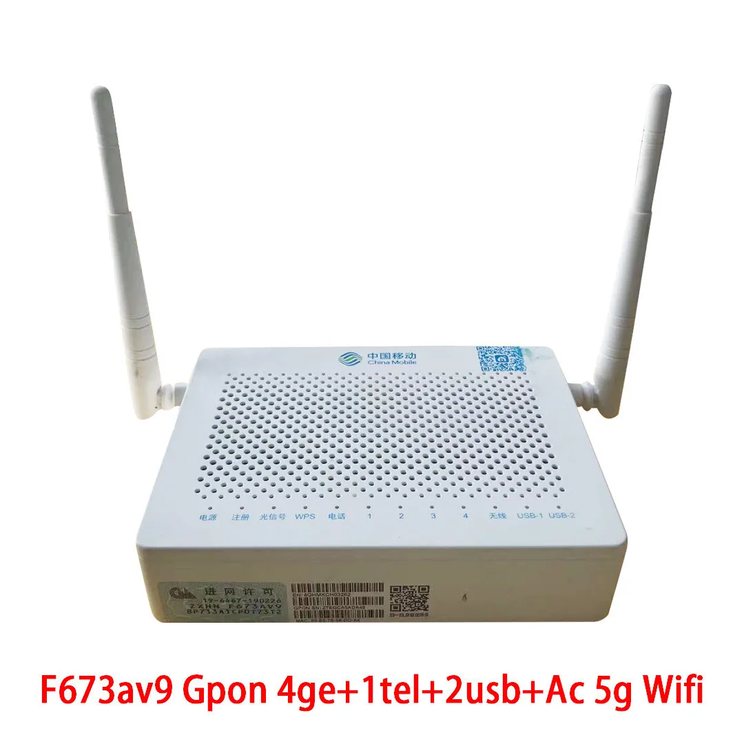 

F673a V9 ONU двухдиапазонный 4ge + 1tel + 2usb + Ac 5g Wifi Ont б/у Gpon английская версия без питания Бесплатная доставка