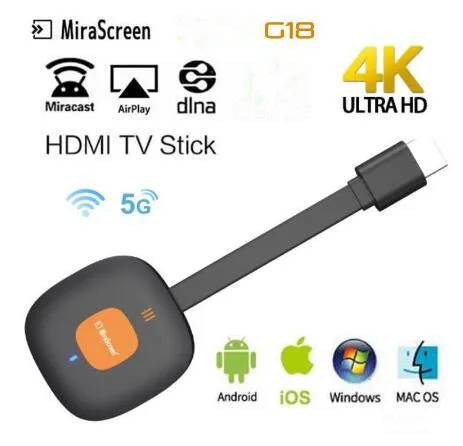 Беспроводной HDMI Wi-Fi дисплей приемник Miracast Airplay Media Stream Android tv Stick HD ТВ-ключ 2 4G + 5 8G 2020