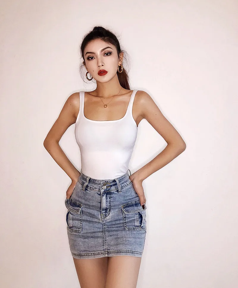 Женский Длинный жилет с квадратным вырезом однотонный облегающий для девушек