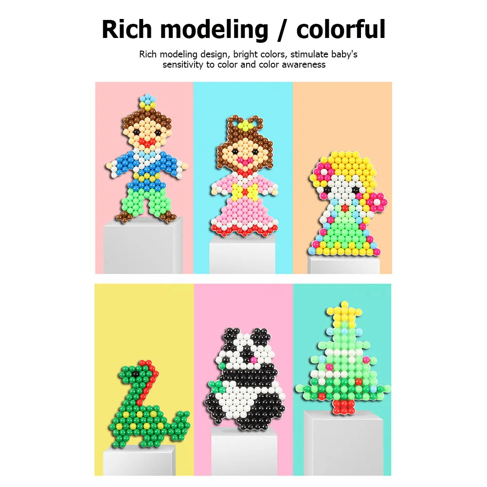 

JOCESTYLE 24 Colors Refill Beads Puzzle DIY Water Spray Magic Beads Toy for Children