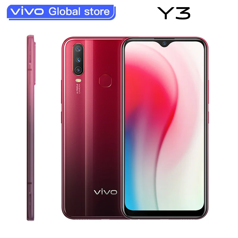 Vivo Y3 смартфон с 6 35 дюймовым дисплеем процессором MTK MT6765 ОЗУ 4 Гб ПЗУ 64 ГБ 5000 мАч 13