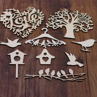2021 new 28pcsset love wooden family tree set birds and cages love word diy scrapbooking crafts home decoration wf314