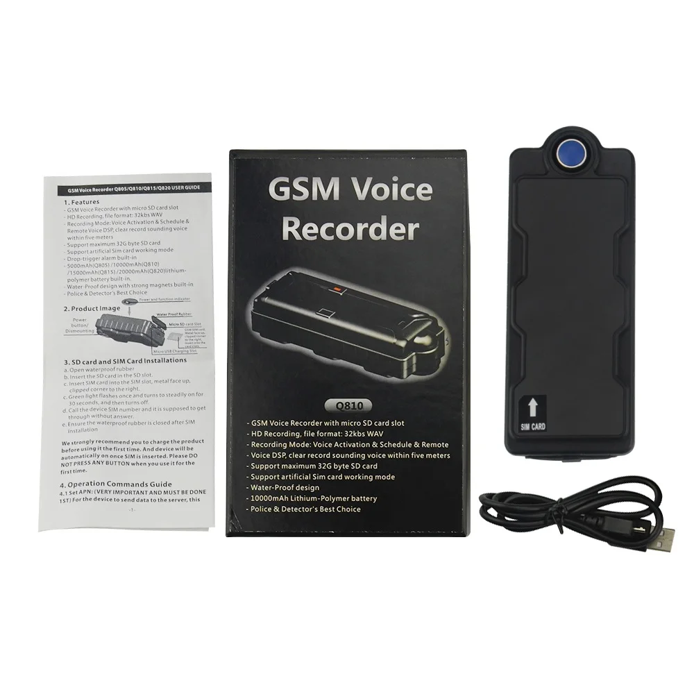 Диктофон Q810 gps устройство слежения голос DSP 10000 мАч HD Запись водонепроницаемый для
