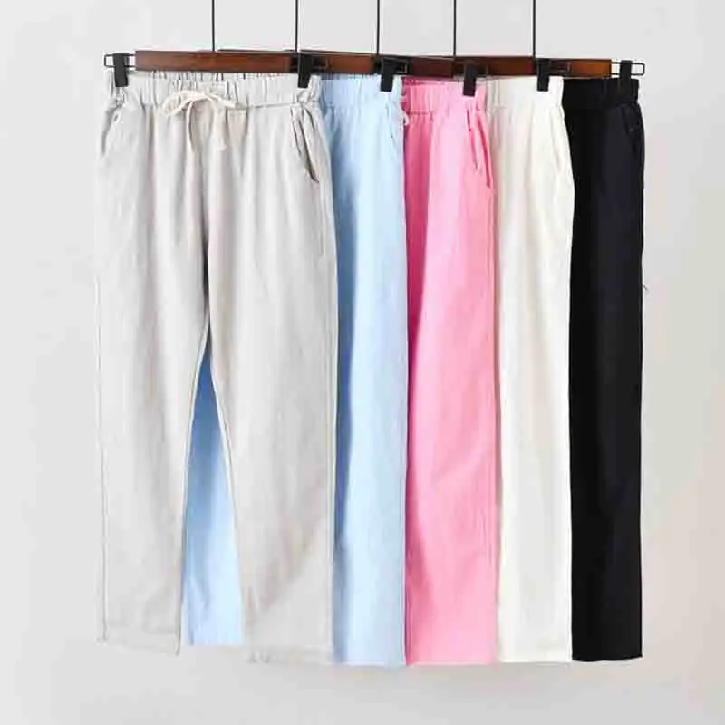 Брюки женские свободные однотонные повседневные султанки с эластичным
