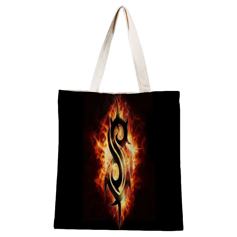 

Ladies Handbags Slipknot logo Canvas Tote Bag Cotton Cloth Shoulder Shopper Bags for Women Eco Foldable Reusable Shopping Bags