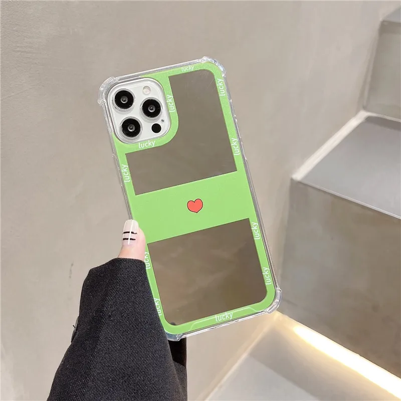 

Luxury Love Makeup Mirror TPU Case For iphone XS MAX XR 12 11Pro MAX Shockproof Cover For iphone 7 8 plus 11 PRO Phone Case