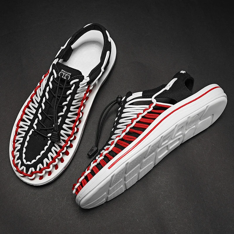 

Мужские сандалии на резиновой подошве, пляжная обувь для ходьбы, повседневные босоножки, цвет белый, 39