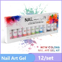 8ml 12 colors nail art gel soak off uv led gel nail polish painting gel nails diy drawing decoration varnishes manicure tools