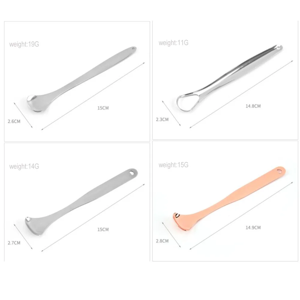 

4pcs Stainless Steel Tongue Scrapers Coated Tongue Brushes Portable Tongue Cleaner Oral Care Cleaning Supplies