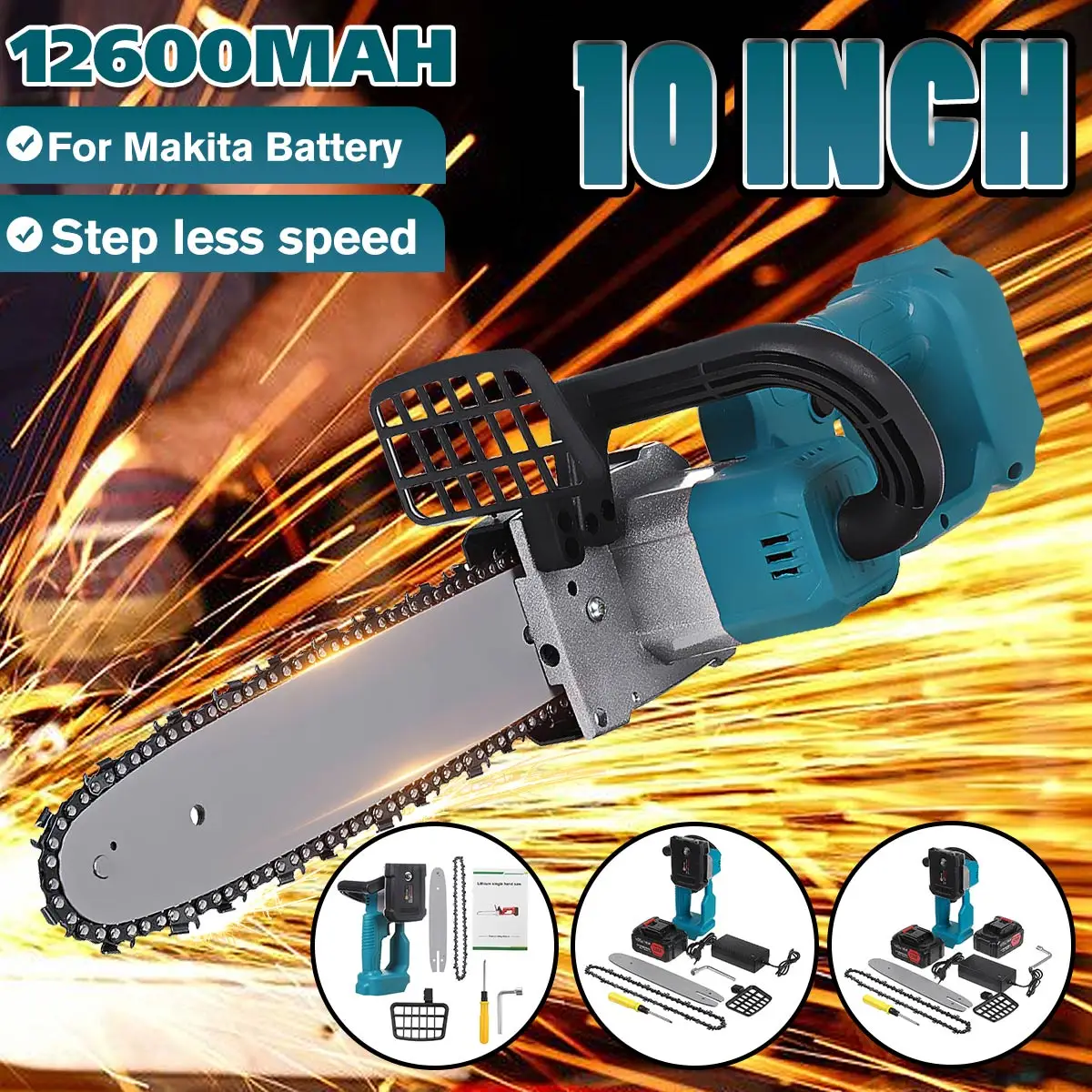 

Электрическая цепная пила Drillpro 10 дюймов, беспроводной садовый инструмент для обрезки дерева, деревообработки