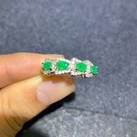 natural precious emerald 925 silver rings carats natural emerald oval cut anniversary engagement rings top quality jewelrys