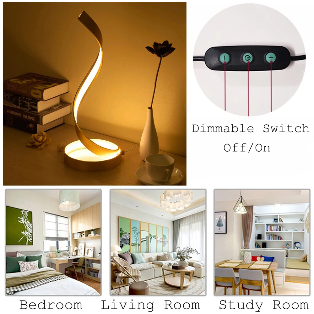 Современная настольная лампа креативная Светодиодная 12 Вт с регулируемой