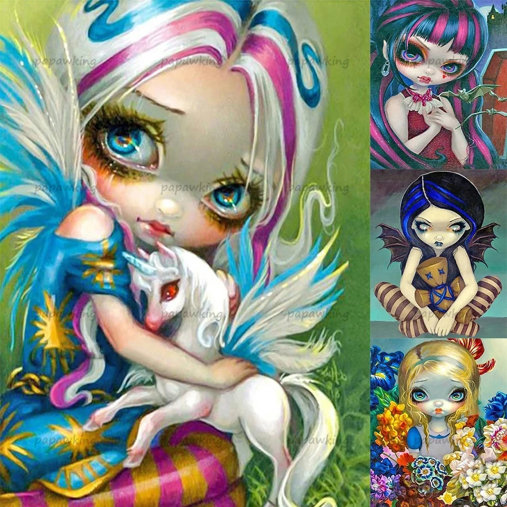 

Diamond Painting Big Eyes Doll Cartoon Series 5D Full Round Drill Embroidery Cross Stitch Wall Picture Diy Home Decoration Gift