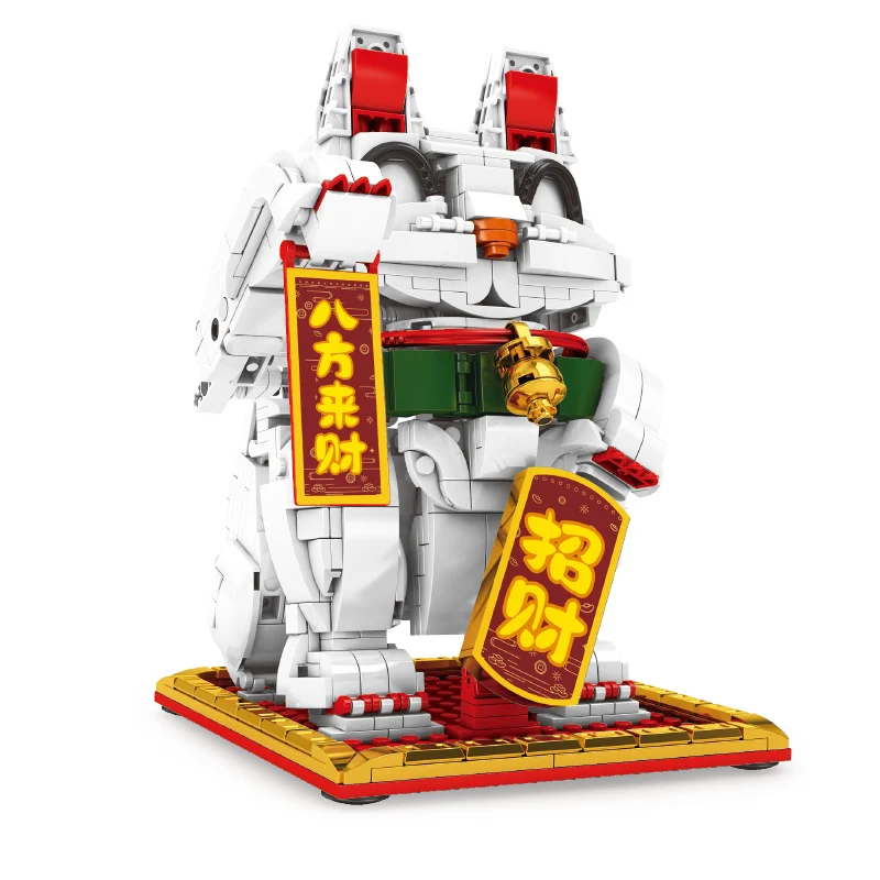 Строительные блоки SEMBO USB электрическая модель богатства счастливый кот город