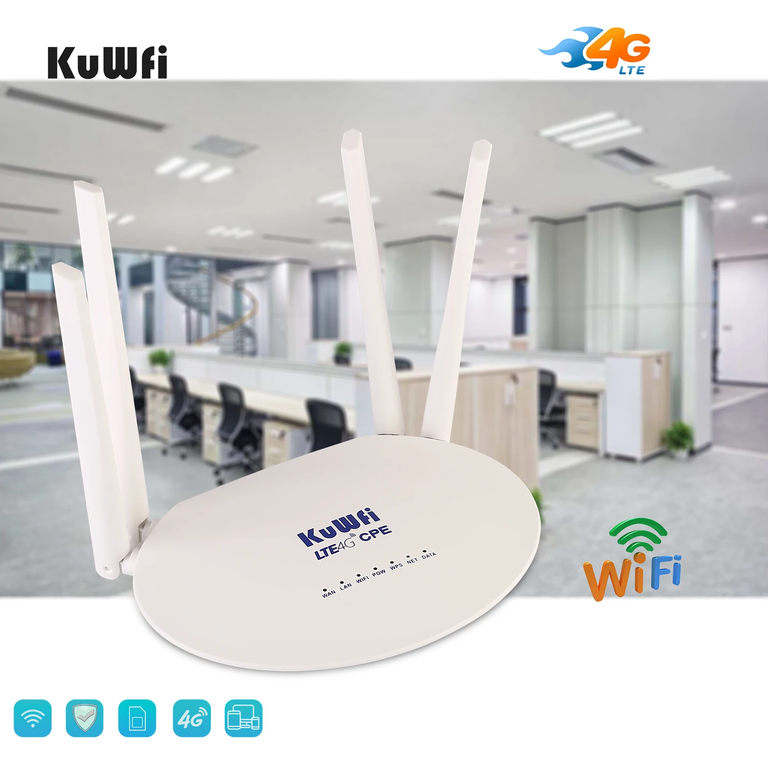 KuWfi 4G маршрутизатор 150 Мбит/с CAT4 беспроводной 3G/4G LTE разблокировка глобальная FDD/TDD