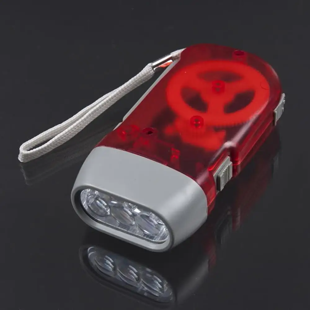 3 LED Hand Pressing Dynamo Crank Power Wind Up Flashlight Torch Light Press Camping Lamp | Спорт и развлечения