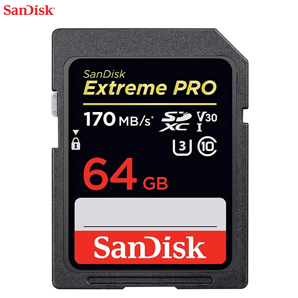 sandisk extreme pro sd card 256gb 128gb 64gb 32gb 16gb sdhc memory card uhs i high speed 633x class10 170mbs v30 for camera free global shipping
