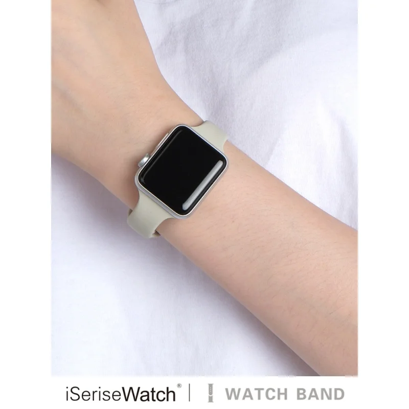 Slim Strap For Apple Watch Band 45mm 41mm 44mm 40mm 42mm 38mm Narrow Thin Silicone bracelet Correa iwatch Series 7 6 SE 5 4 3