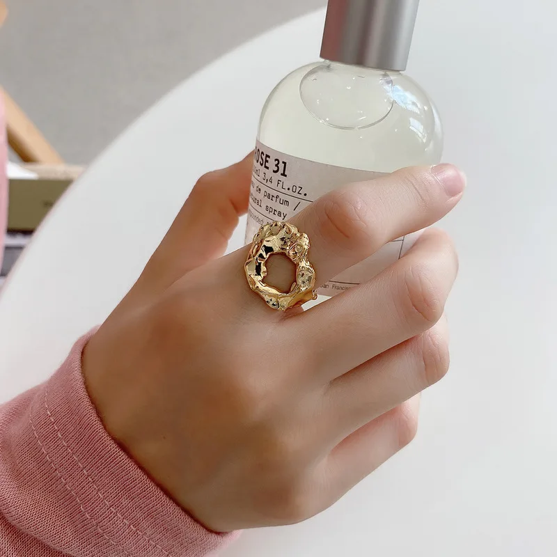 

Timeless Wonder 925 Sterling Sliver Geo Hammered Irregular Ring Women Jewelry Punk Gothic Top Ins Boho Designer Fine Trendy 5587