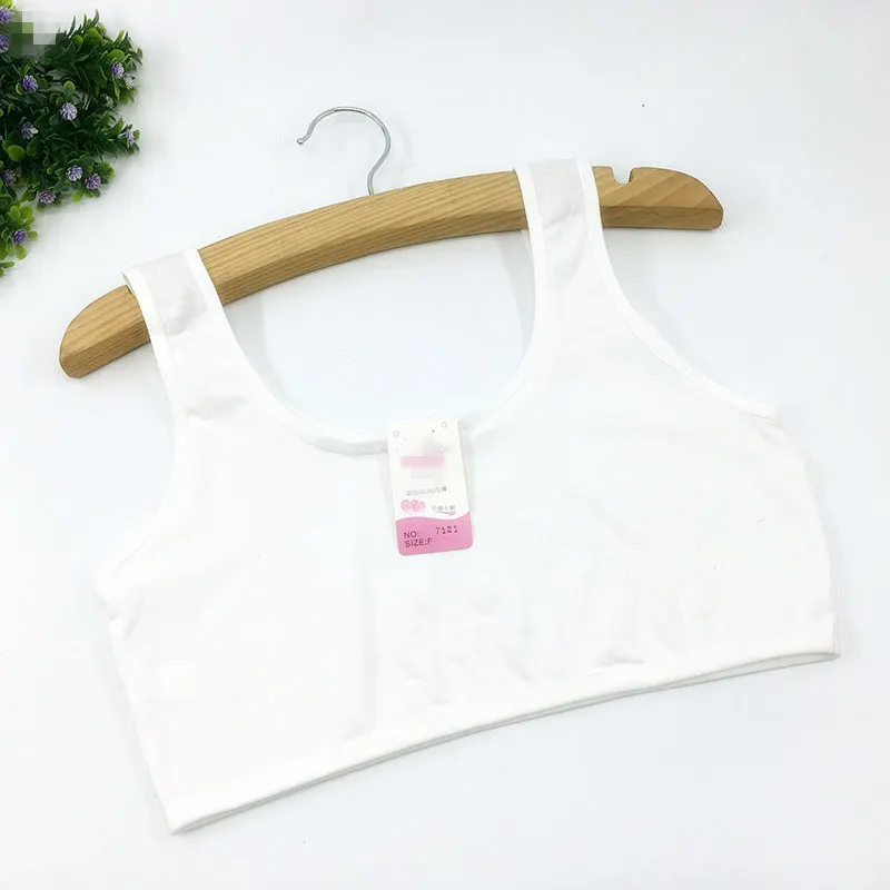 Цветные сшитые жилеты на бретельках для девочек хлопковые удобные бюстгальтеры