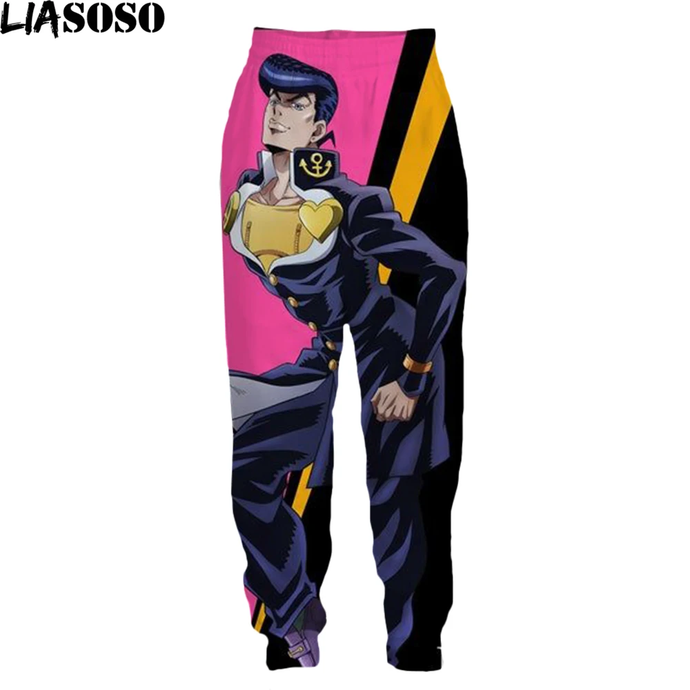 

LIASOSO New Anime JoJo Bizarre Adventure Pant 3D Print Men Women Harajuku Pants Full Length Sweatpant Hip-Hop Trouser Streetwear