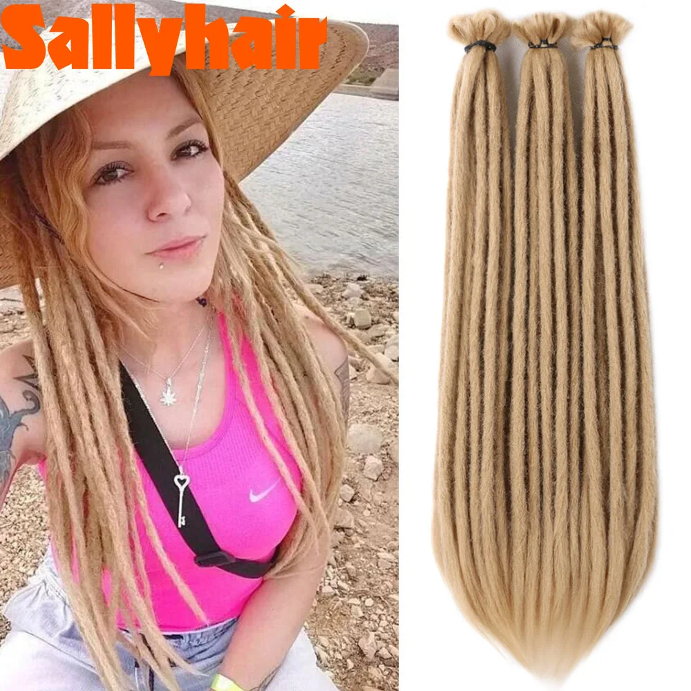 

Sallyhair 20 Inch Dreadlocks Crochet Braids Hair Synthetic Faux Locs For Men And Women Ombre Braiding Hair Extensions