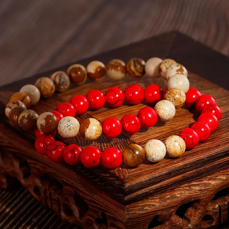 Браслеты для мужчин и женщин ювелирные украшения из натурального красного