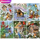 MomoArt DIY алмазная живопись животная птица и крест наборы для вышивания крестиком вышивка Дом стразами полный дрель квадратная мозаика зимний домашний декор