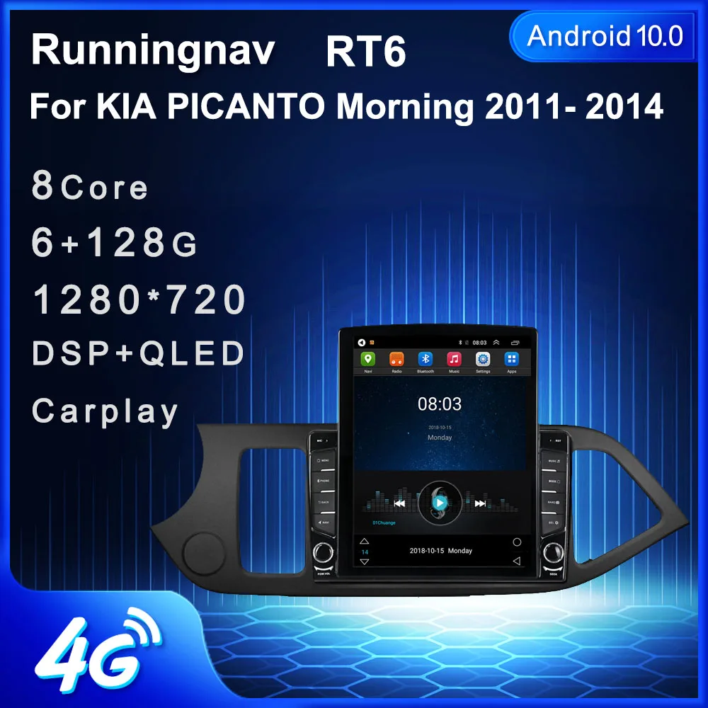 Runningnav For KIA PICANTO Morning 2011- 2014 Tesla Type Android Car Radio Multimedia Video Player Navigation GPS
