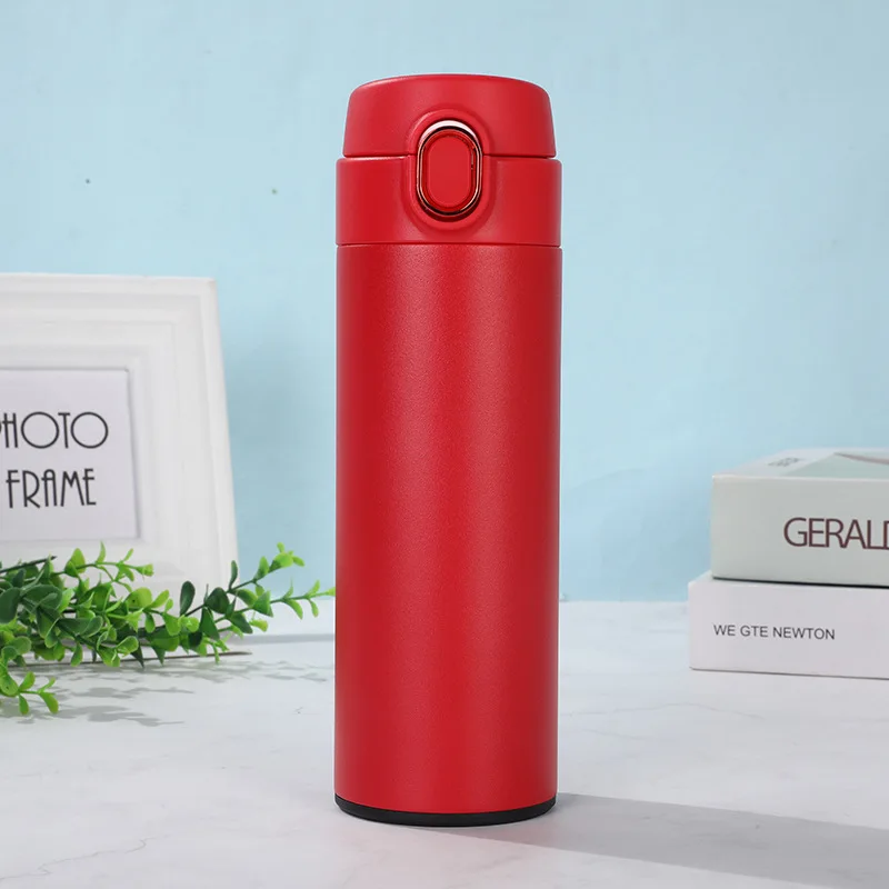 

New Style Fashion Bouncing Lid Vacuum Flask Portable Double-layer Vacuum Insulated Water Bottle Travel Sports Vacuum Flask