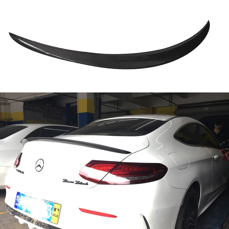 

For Mercedes C Class W205 Carbon Fiber Rear Trunk Spoiler C200 C250 C300 C180 C350 C63 Coupe 2015 - UP AMG Style (coupe only)