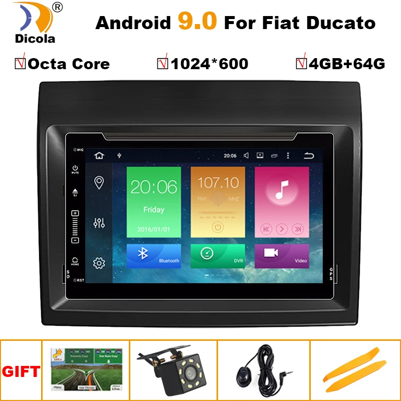 Восьмиядерный Android 9,0 автомобильный радиоприемник для FIAT Ducato/CITROEN Jumper/PEUGEOT Boxer 2011- gps навигация CD DVD плеер стерео блок