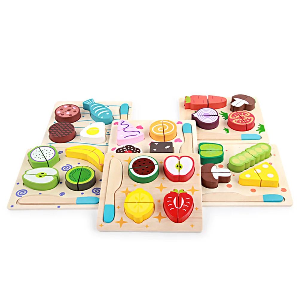 

Wooden toys Kids kitchen cutting fruit and vegetables board real life toy kid children Educational play kitchen baby toys