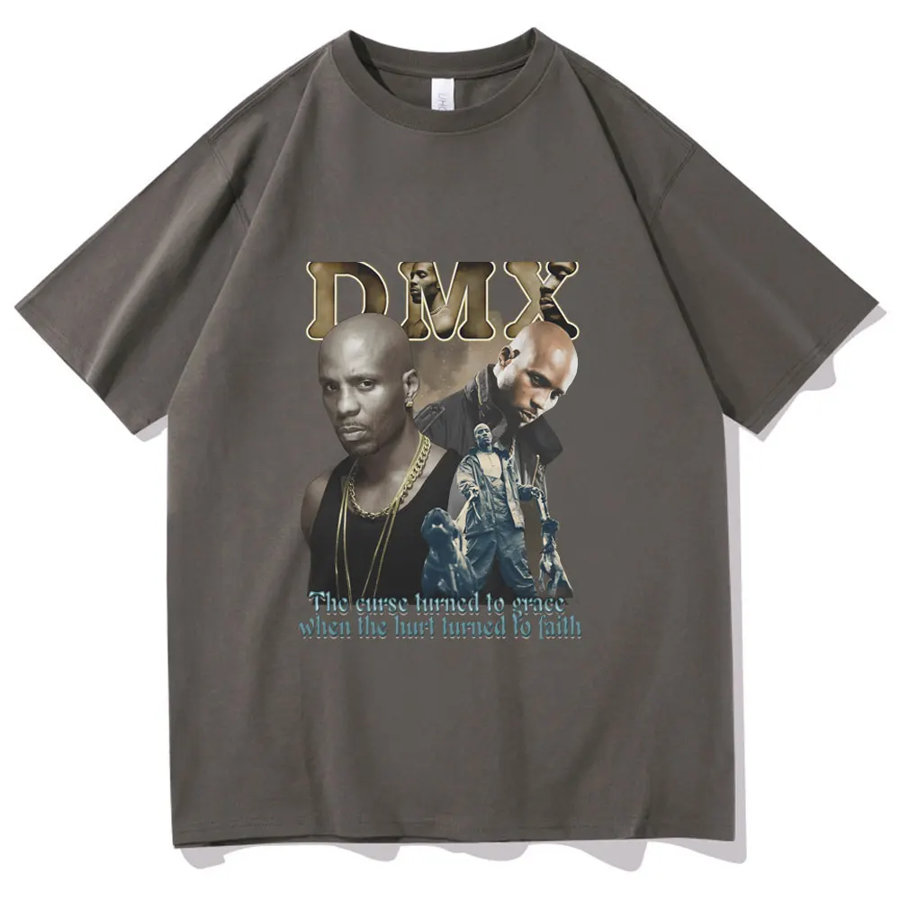 

Classic Hip Hop Rapper Dmx Print Tshirt Super Cool Dark Man X Pattern Tshirt Fcotton Tee Tops Men Women Black All-match T Shirts