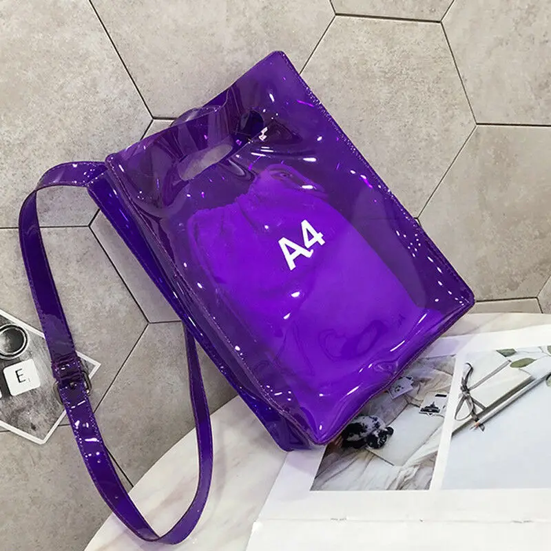 Women Jelly Candy Clear Transparent Handbag Wallet Tote Shoulder Bags Beach Bag | Багаж и сумки