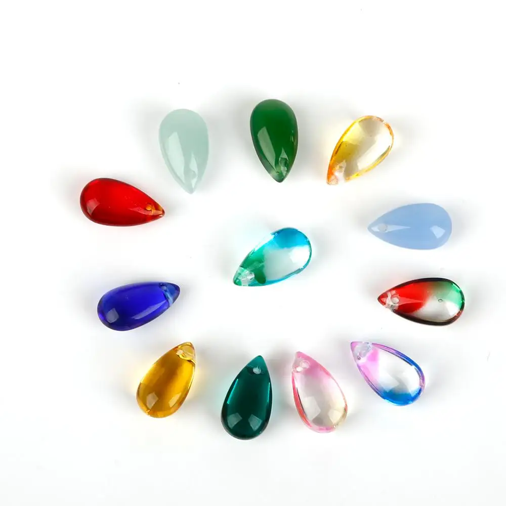 Бусины стеклянные в форме водного кулона 14 х8 мм 1 шт. 20 цветов | Украшения и