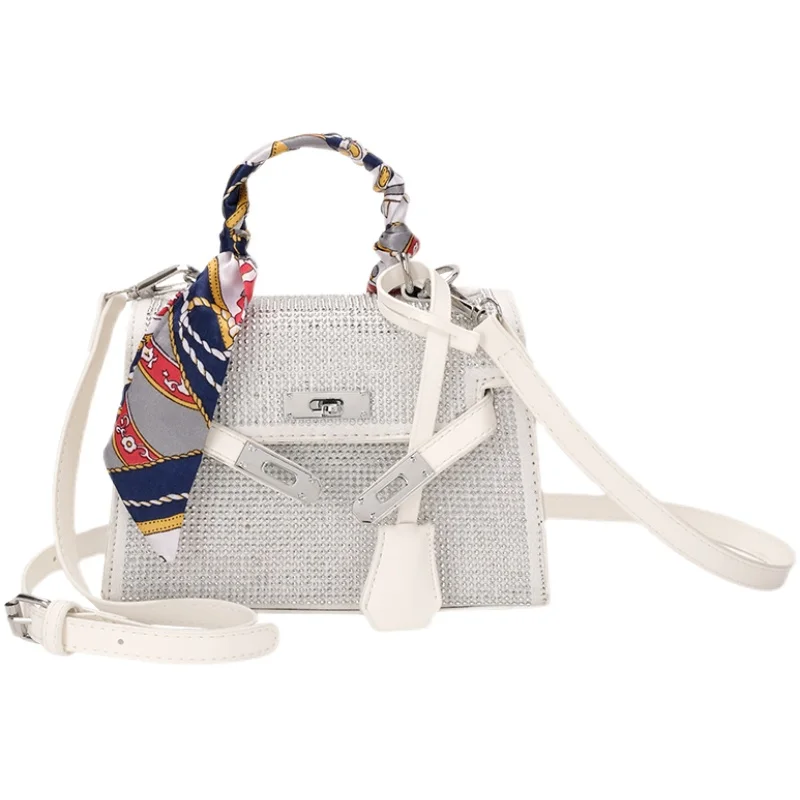 

Shell Bag Thread Small PU Leather Crossbody Bags Silver Sequins Women Trend Hand Bag Women's Branded Trending Shoulder Handbags