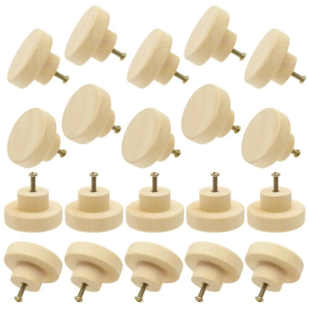 

12pcs/set 40Mm Wooden Handle Wooden Hook Single Hole Lotus Mushroom Wooden Handle Door And Window Drawer Handle Wood Accessories