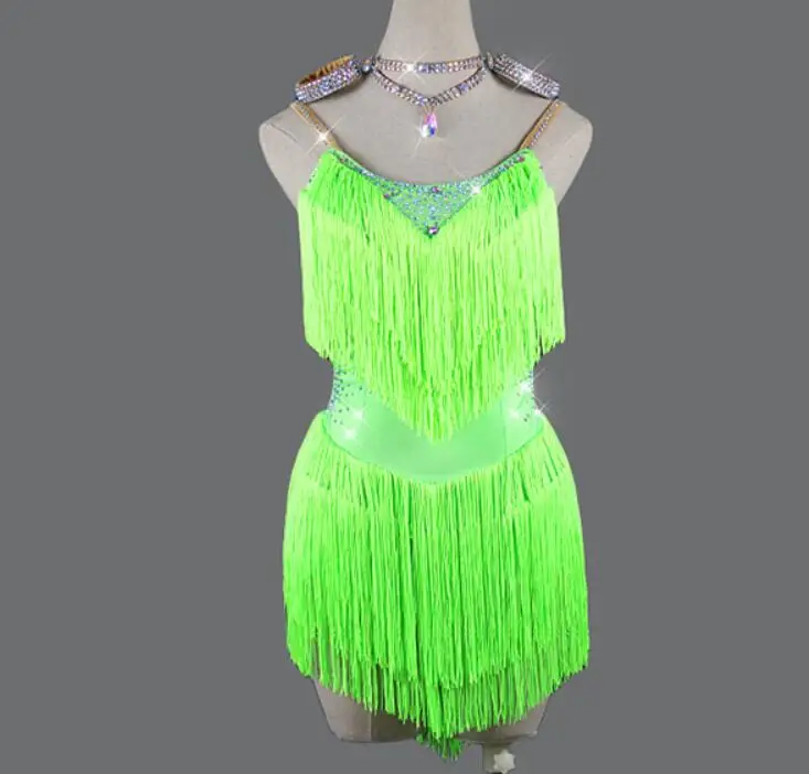 Платье для латинских танцев бахрома сальсы костюмы платье Charleston Flapper Great Gatsby
